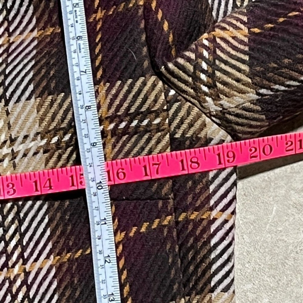 Vintage Blazer Women's Size 8 Brown Yellow Wool Plaid Germany Dark Academic - Picture 7 of 14
